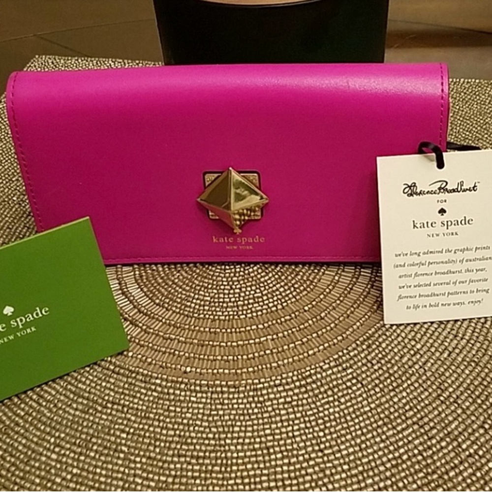 Kate Spade Pink Bond Street NY Cyndy Wallet with Gold Accent